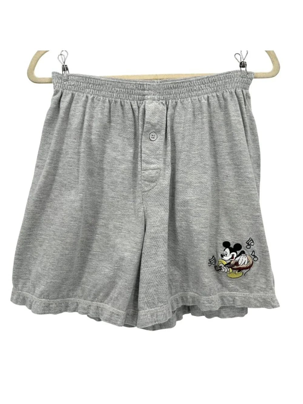 Vintage Mickey Unlimited Disney Mens Medium Shorts Mickey Mouse Guitar Gray